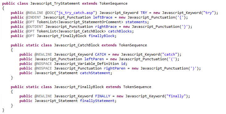 Javascript try/catch implementation